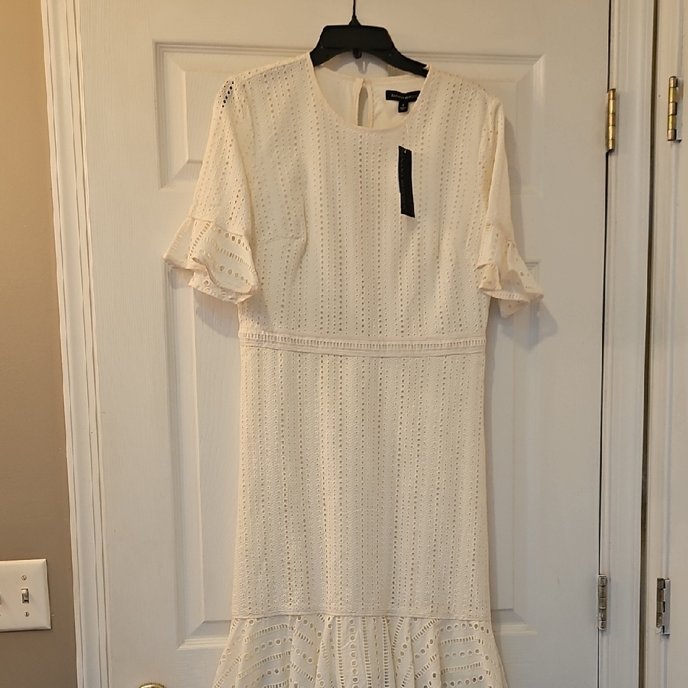 Banana Republic Cream Eyelet Midi Dress
